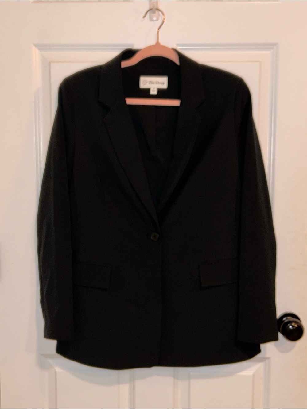 The Drop Women's Black Single-Button Blazer